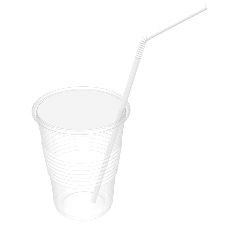 Flexible Plastic Drinking Straws, 7 3/4" (Length), 25/400/cs