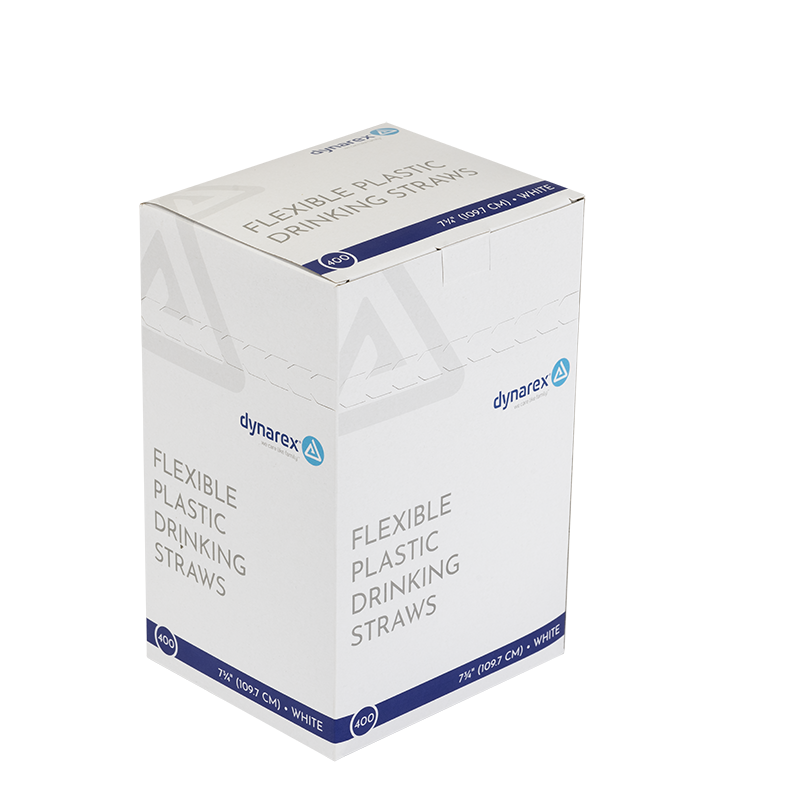 Flexible Plastic Drinking Straws, 7 3/4" (Length), 25/400/cs