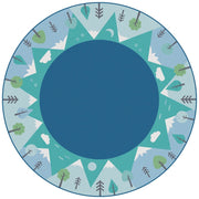 KIDSoft Tranquil Mountains Rug - 6ft - Round - Blue