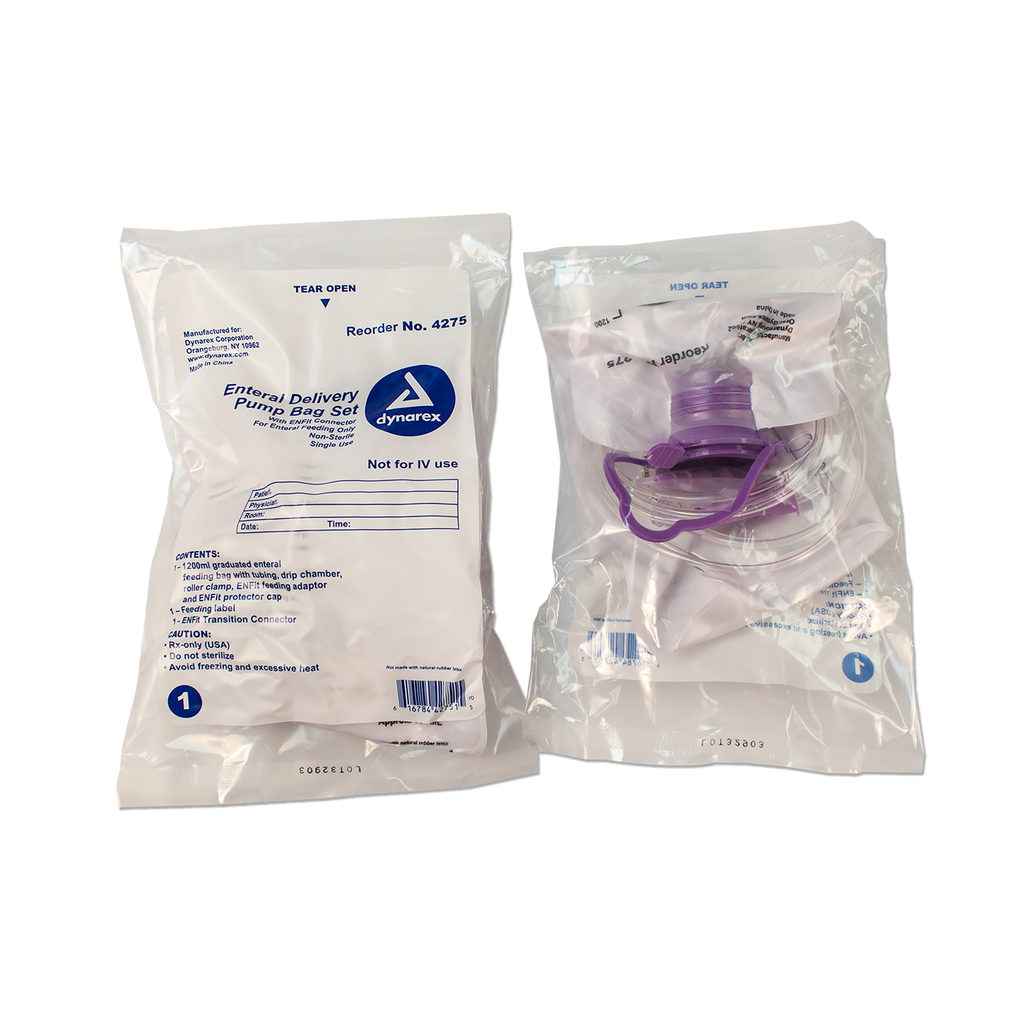 Enteral Delivery Pump Bag Set - w/ ENFit Connector - 30 pcs per Case