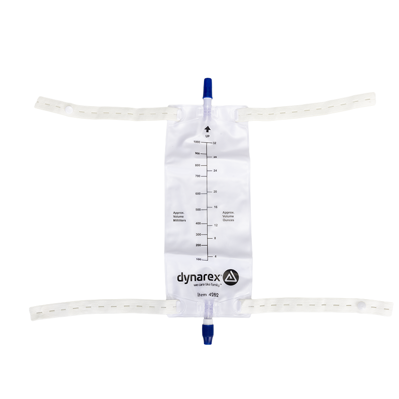 Urinary Leg Bag, Large, 1000 mL w/ Valve - 12 pcs per Box/4 Boxes per Case