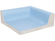 Square Babyseat Corner With Backrest - Light Blue/Ivory, 29.5"L x 29.5"W x 9.6"H