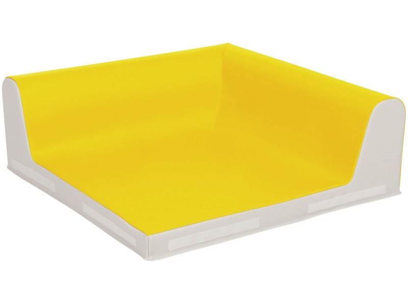 Square Babyseat Corner With Backrest - Yellow/Ivory, 29.5"L x 29.5"W x 9.6"H