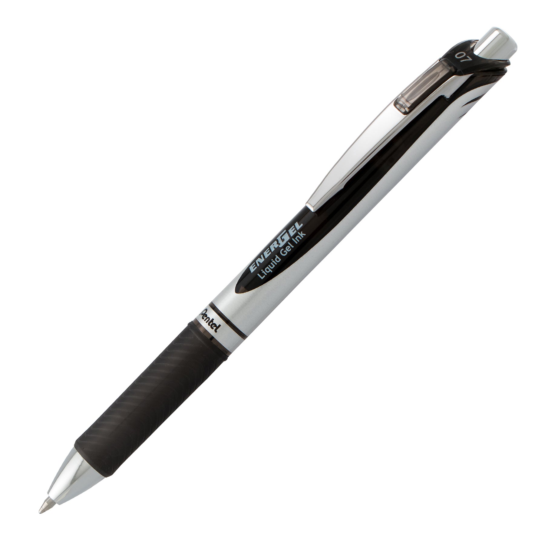 EnerGel RTX Retractable Liquid Gel Pen, (0.7mm) Metal Tip, Medium Line, Black Ink, 1 Dozen