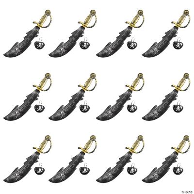 Pirate Sword With Eye Patch - 12 Pieces