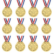 Gold "Super Star" Medals - 12 Pieces
