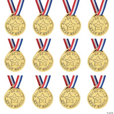 Gold "Super Star" Medals - 12 Pieces