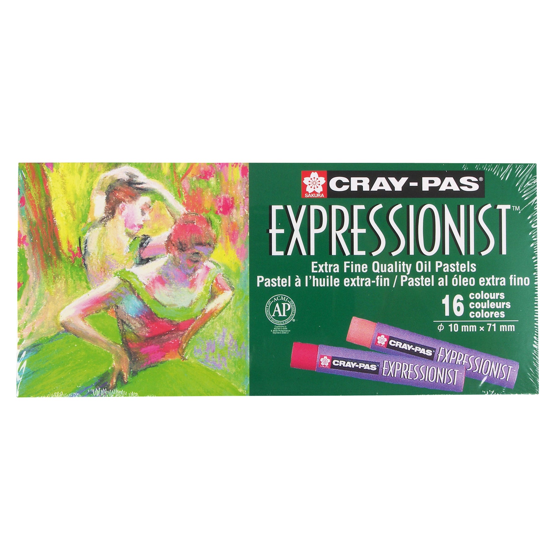 Cray-Pas Expressionist Oil Pastels, Assorted Colors, 16-Piece Set