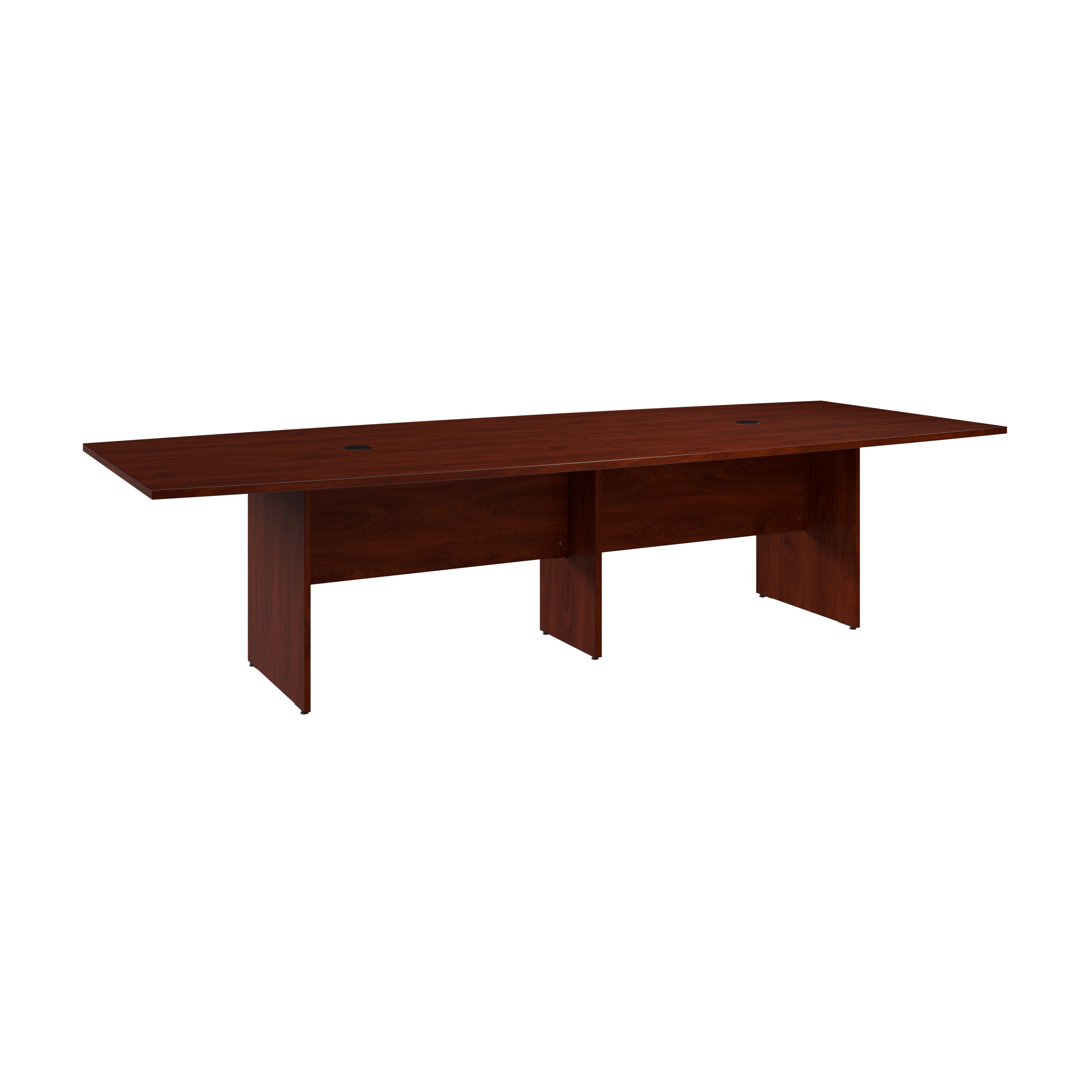 Bush Business Furniture 120-inch Office Conference Table with Wood Base in Hansen Cherry - 119.21" Width x 47.52" Depth x 28.65" Height