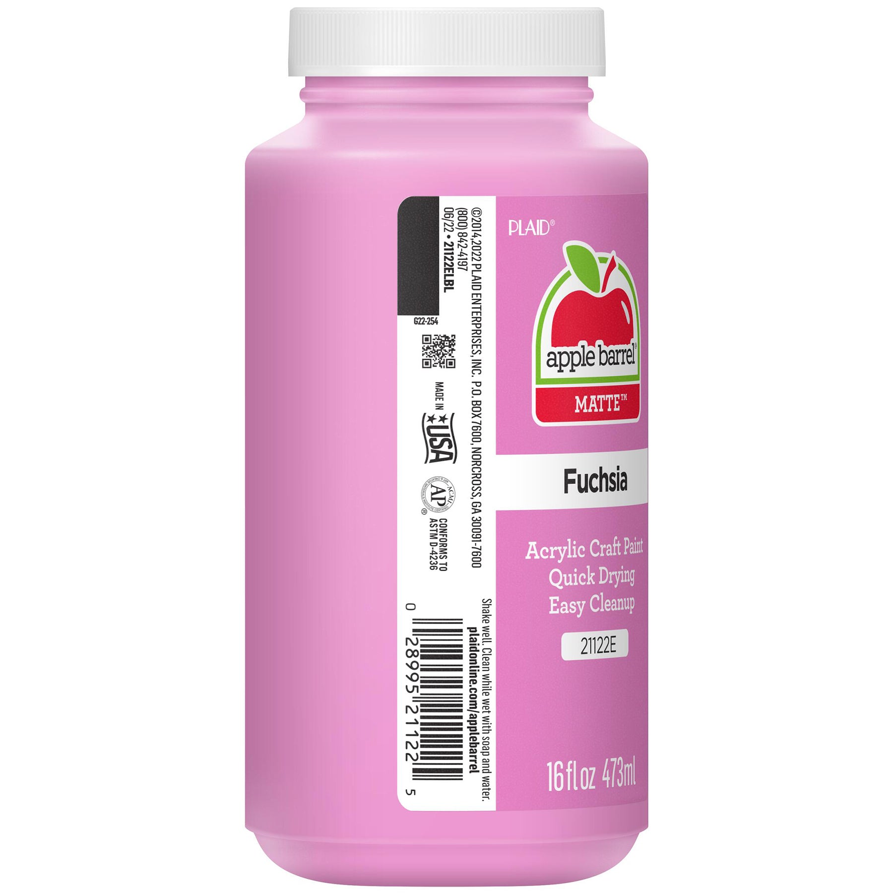 Acrylic Paint Matte, 16oz., Fuchsia