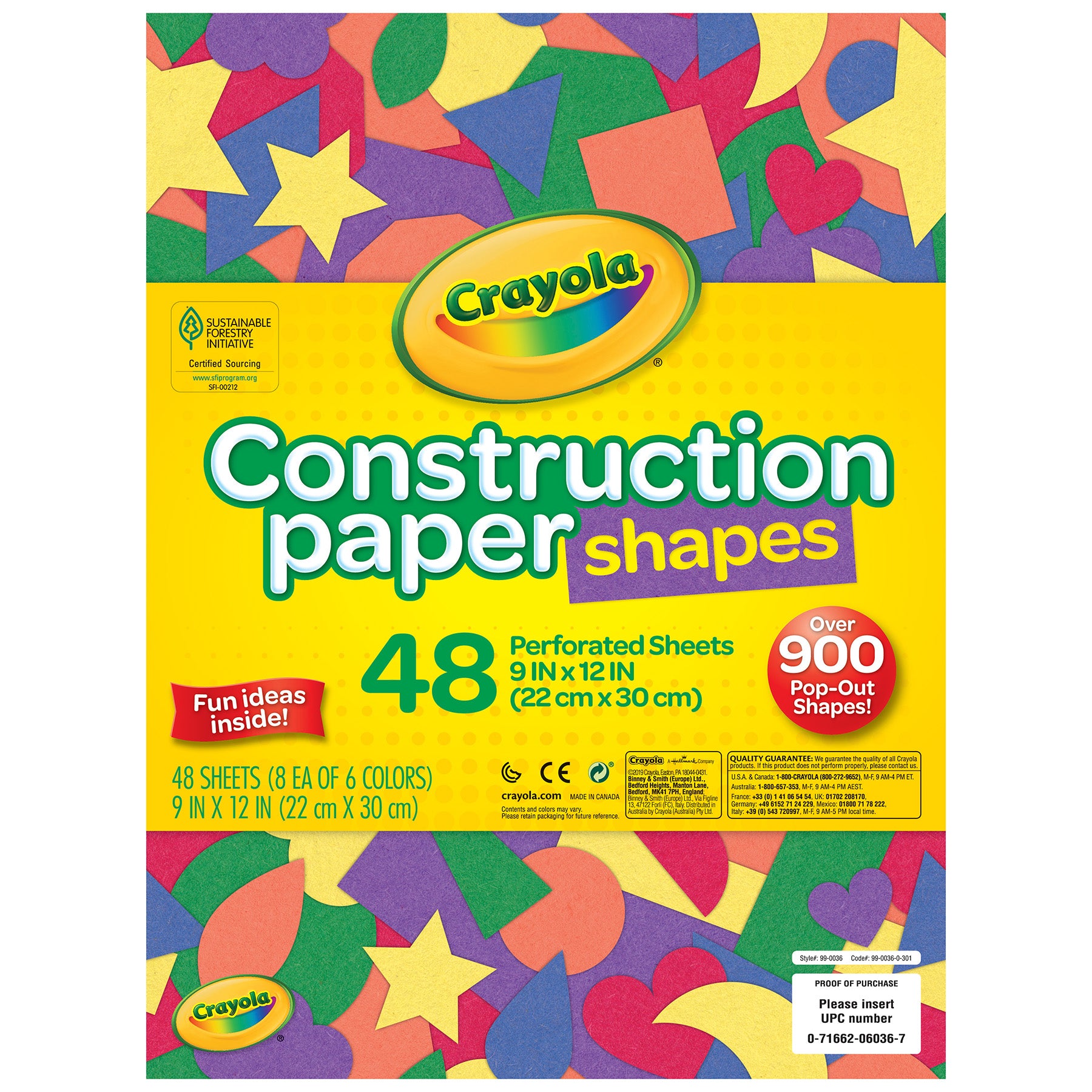 Construction Paper Shapes, 48 Perforated Sheets, Over 900 Shapes