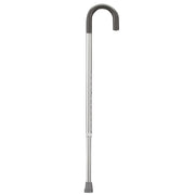 Curved handle adjustable aluminum cane, 29 - 38", silver, 6 each