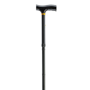 Folding aluminum cane, 33 - 37", black, 1 each