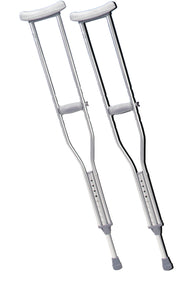 Underarm adjustable aluminum crutch, adult (5' 2" - 5' 10"), 1 pair