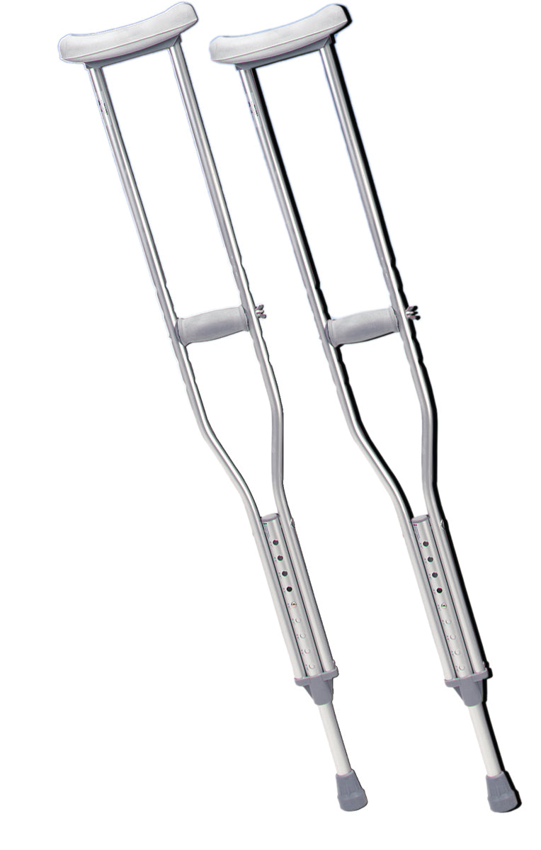 Underarm adjustable aluminum crutch, adult (5' 2" - 5' 10"), 1 pair