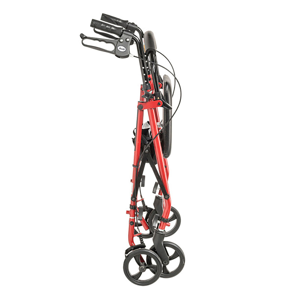 Drive Steel Rollator with 6" Wheels, Knockdown, Red
