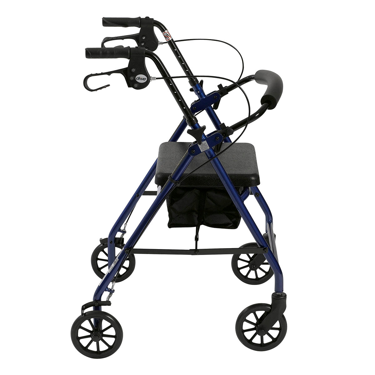 4-wheel Rollator with loop brake, blue, 1 each