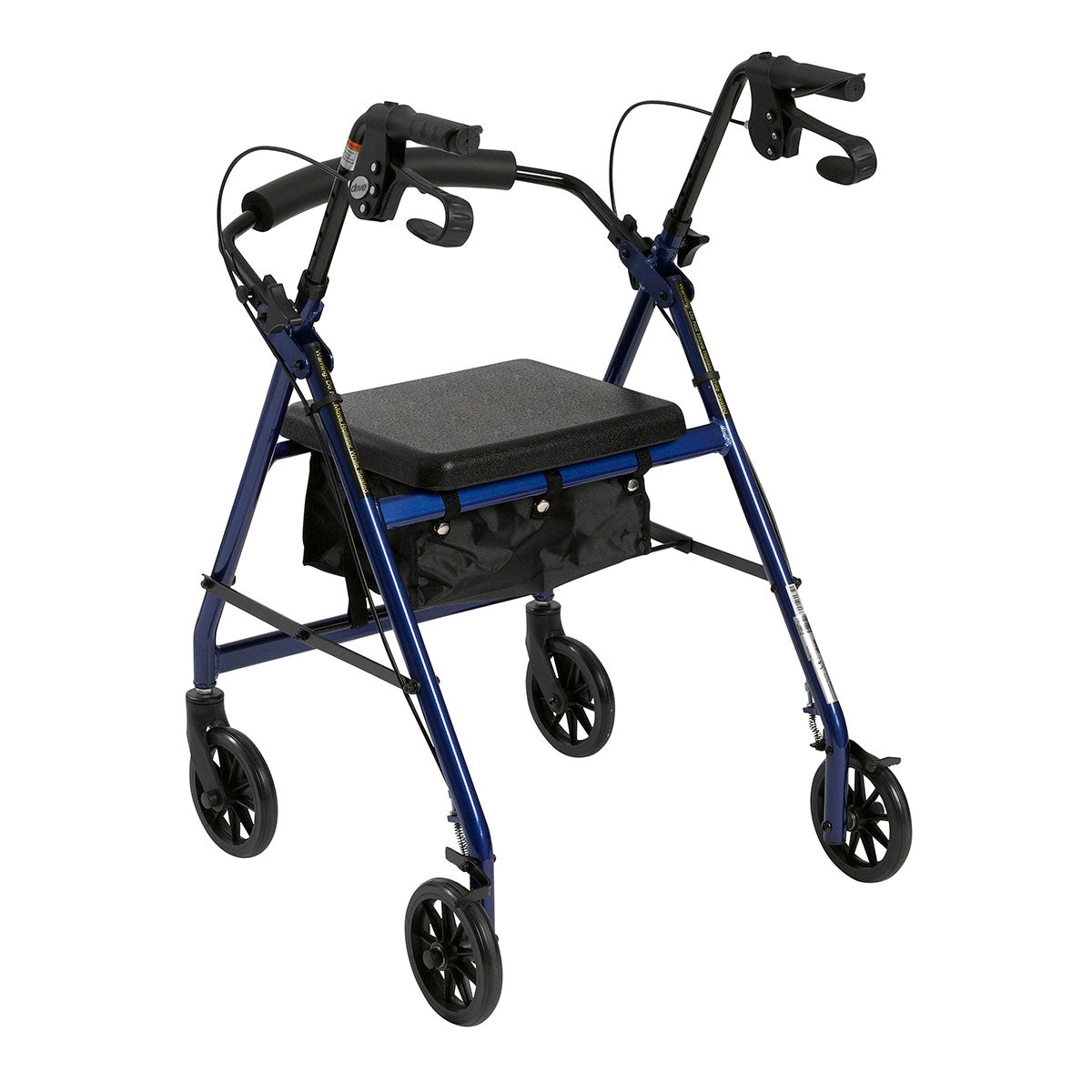 4-wheel Rollator with loop brake, blue, 1 each