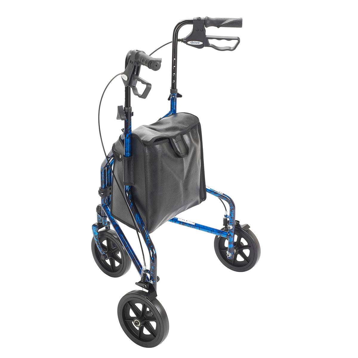 3-wheel Rollator with loop brake, blue, 1 each