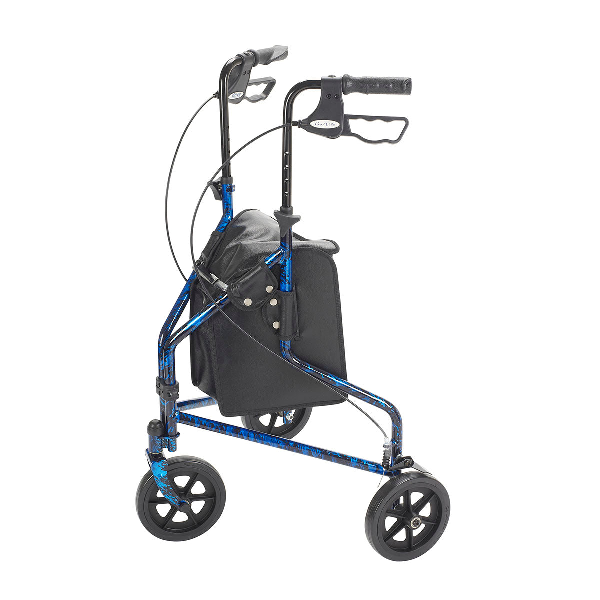 3-wheel Rollator with loop brake, blue, 1 each