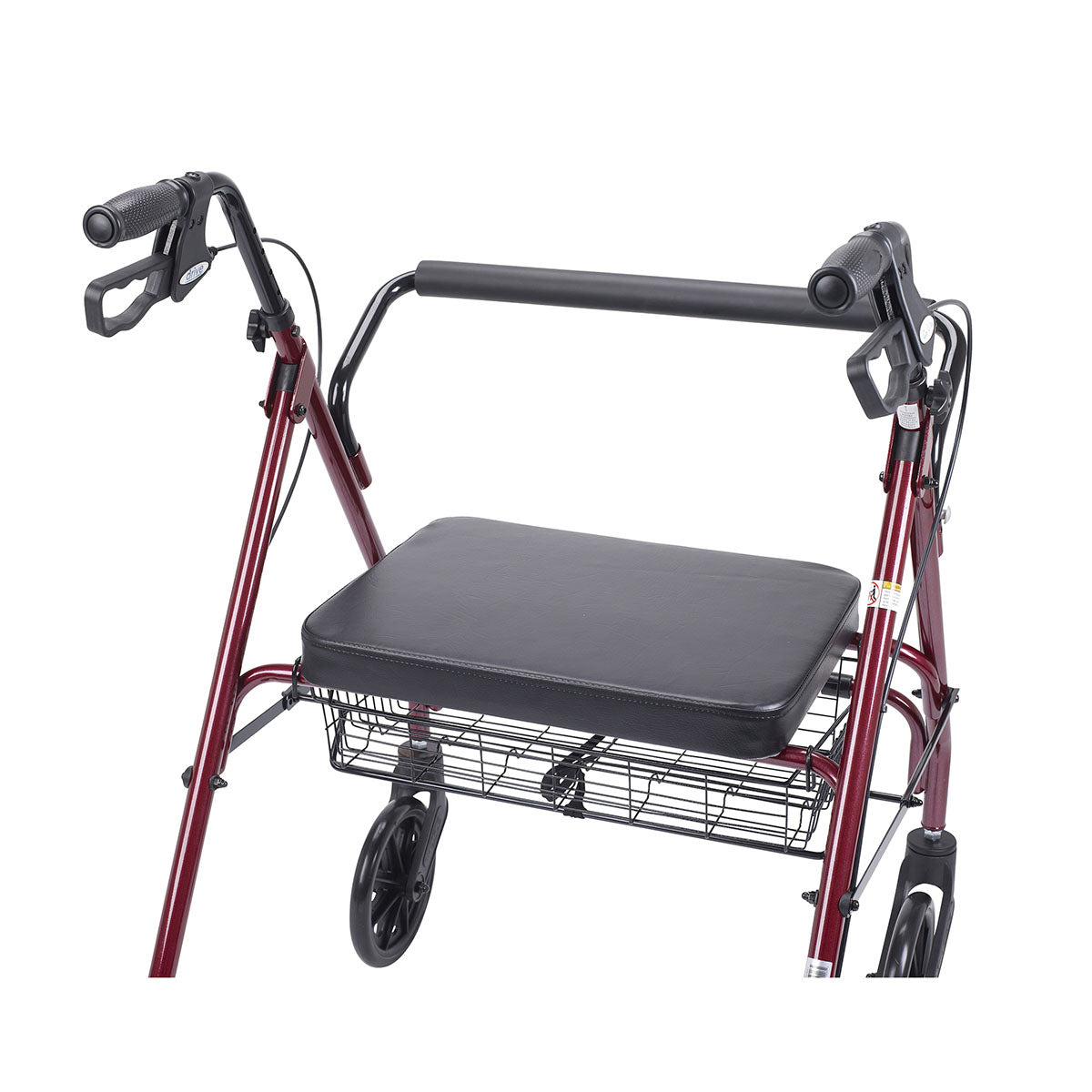 Drive, Heavy Duty Bariatric Rollator Rolling Walker with Large Padded Seat, Red