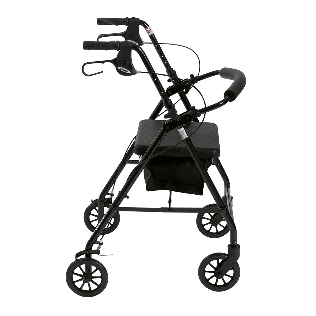 Drive, Rollator Rolling Walker with 6" Wheels, Fold Up Removable Back Support and Padded Seat, Black