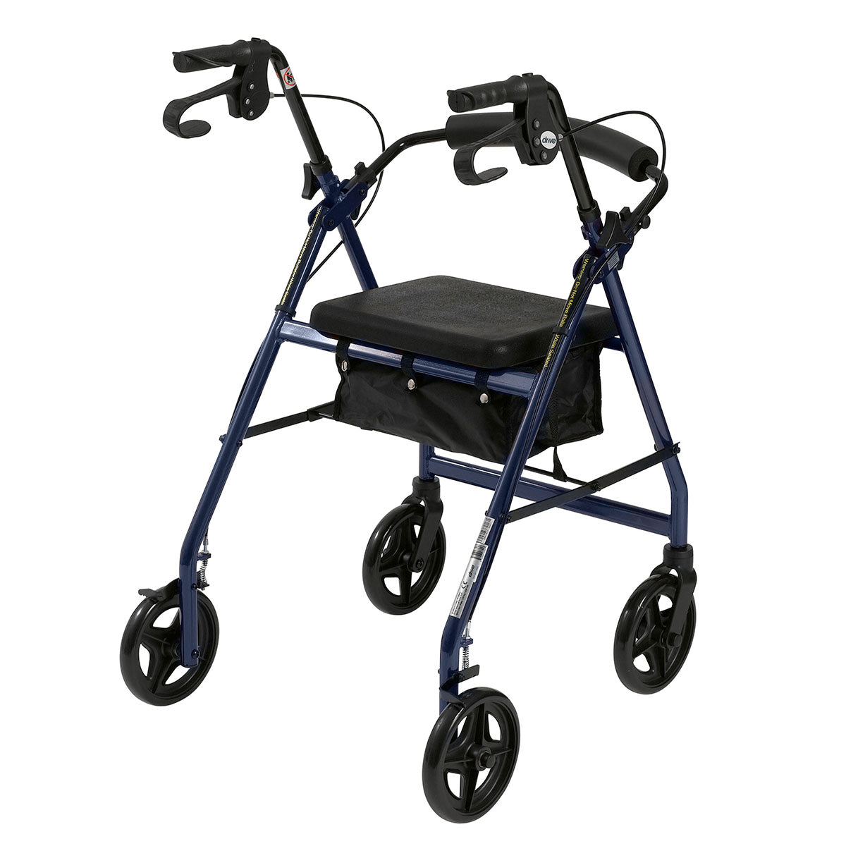 Drive, Aluminum Rollator Rolling Walker with Fold Up and Removable Back Support and Padded Seat, Blue