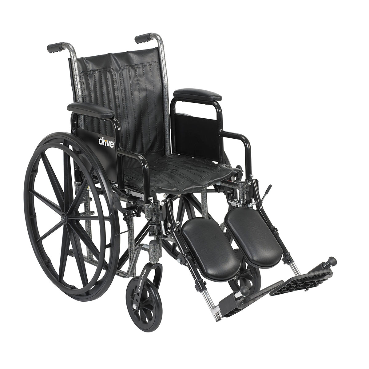 18" wheelchair with detachable desk arm, swing away elevating leg rest