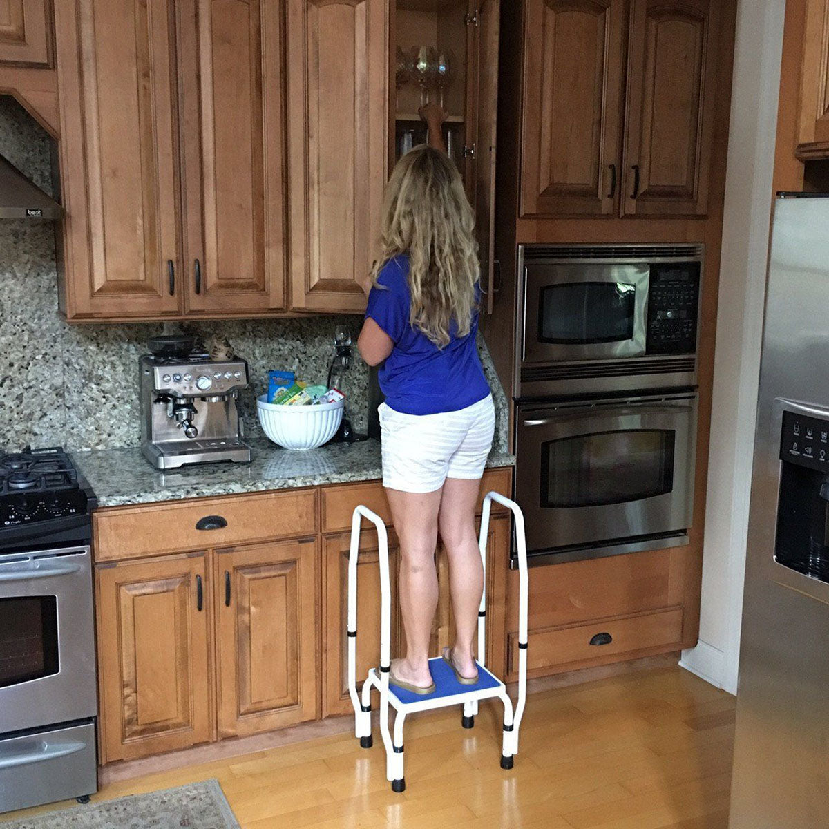 AdjustaStep DoubleSafe Step Stool, Adjustable Height, Two Handles