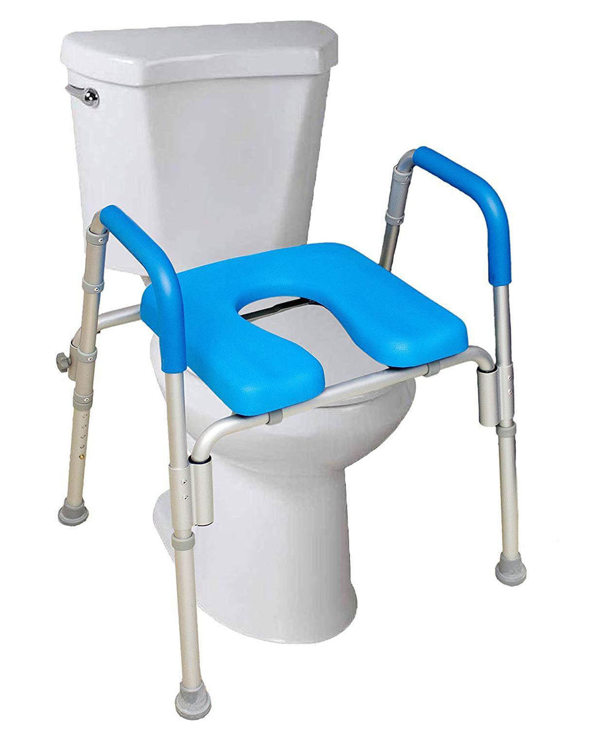 Ultimate Padded Raised Toilet Seat, Padded with Armrests, Adjustable Height