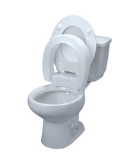 Elevated toilet seat , hinged