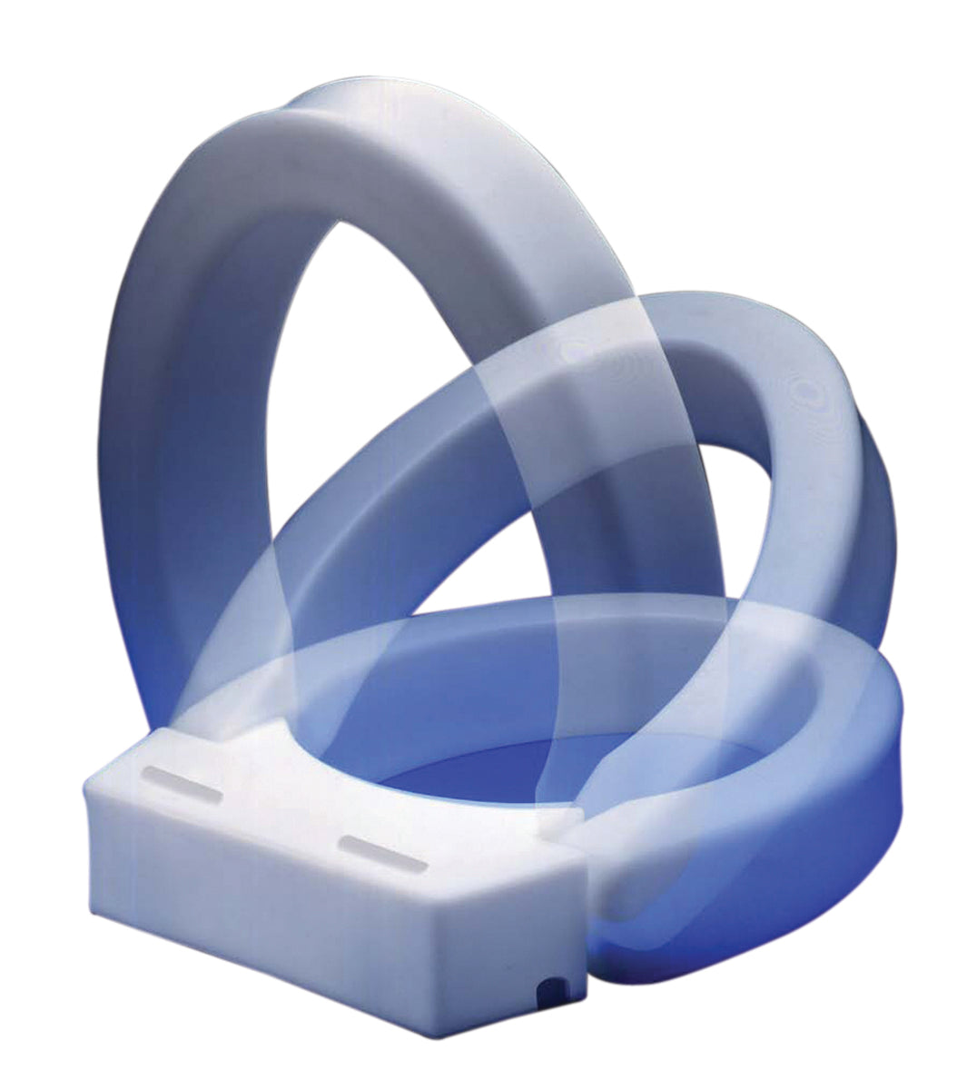Elevated toilet seat , hinged