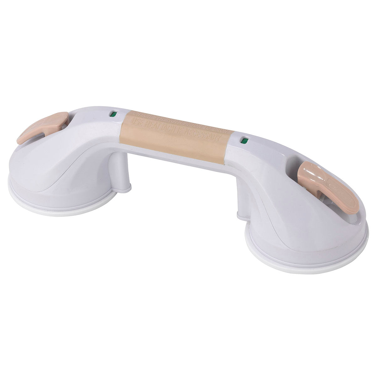 Drive, Suction Cup Grab Bar, 12", White and Beige