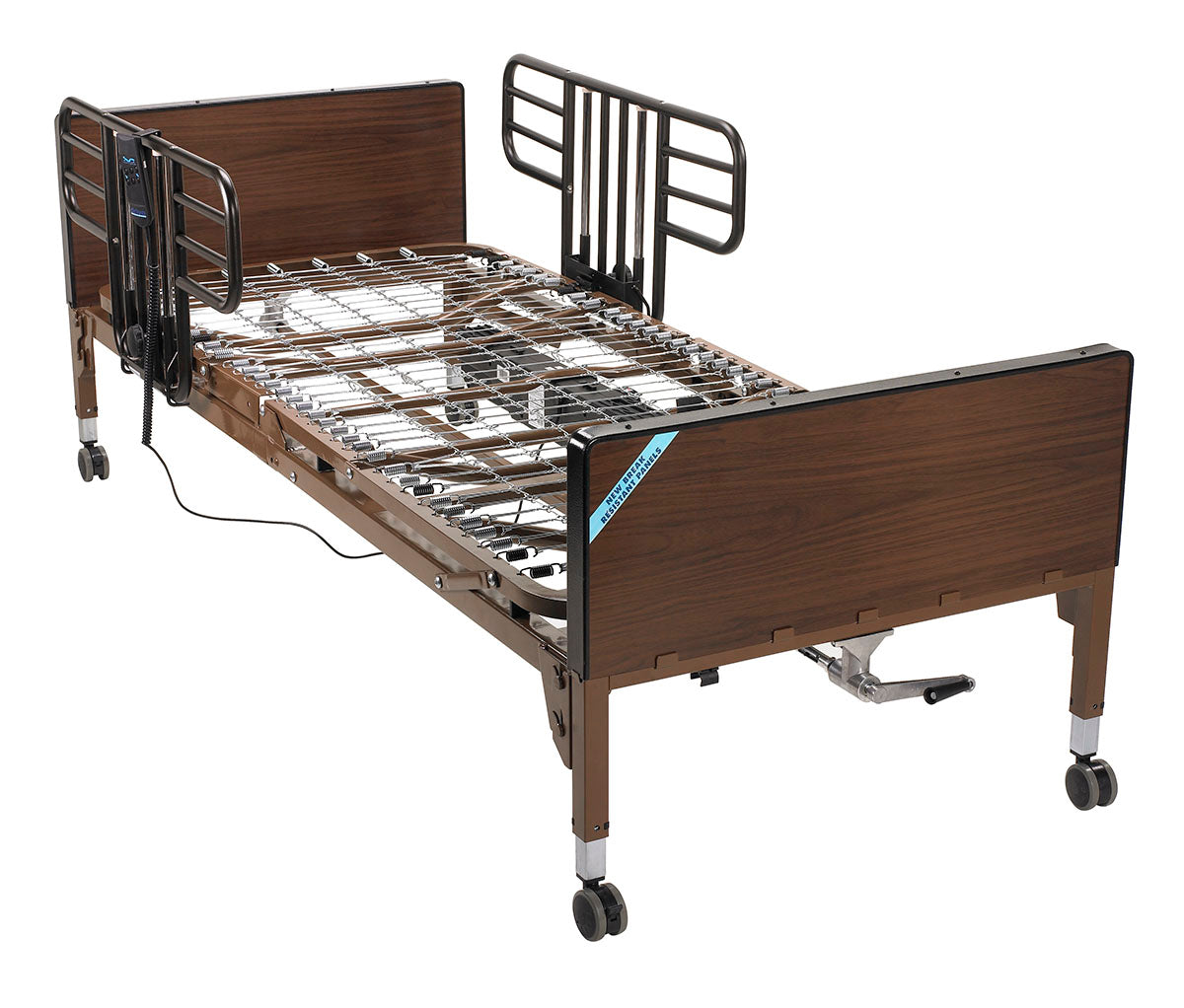 Drive, No Gap Half Length Side Bed Rails with Brown Vein Finish, 1 Pair