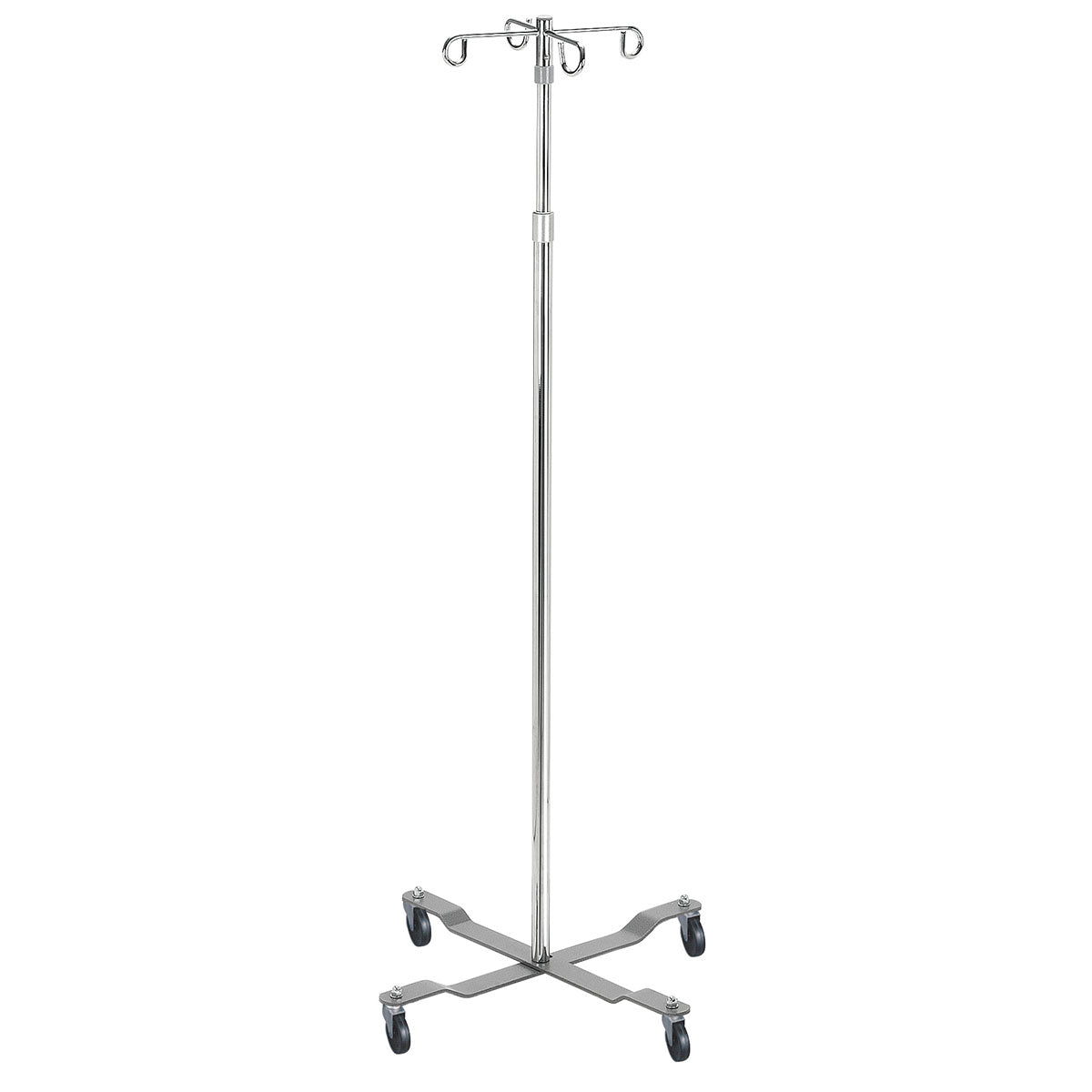 Drive, Economy Removable Top I. V. Pole, 4 Hook Top, Chrome