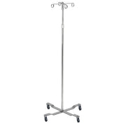 Drive, Economy Removable Top I. V. Pole, 4 Hook Top, Chrome