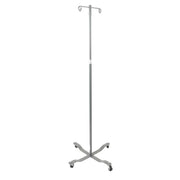 Drive, Economy Removable Top I. V. Pole, 2 Hook Top, Silver Vein