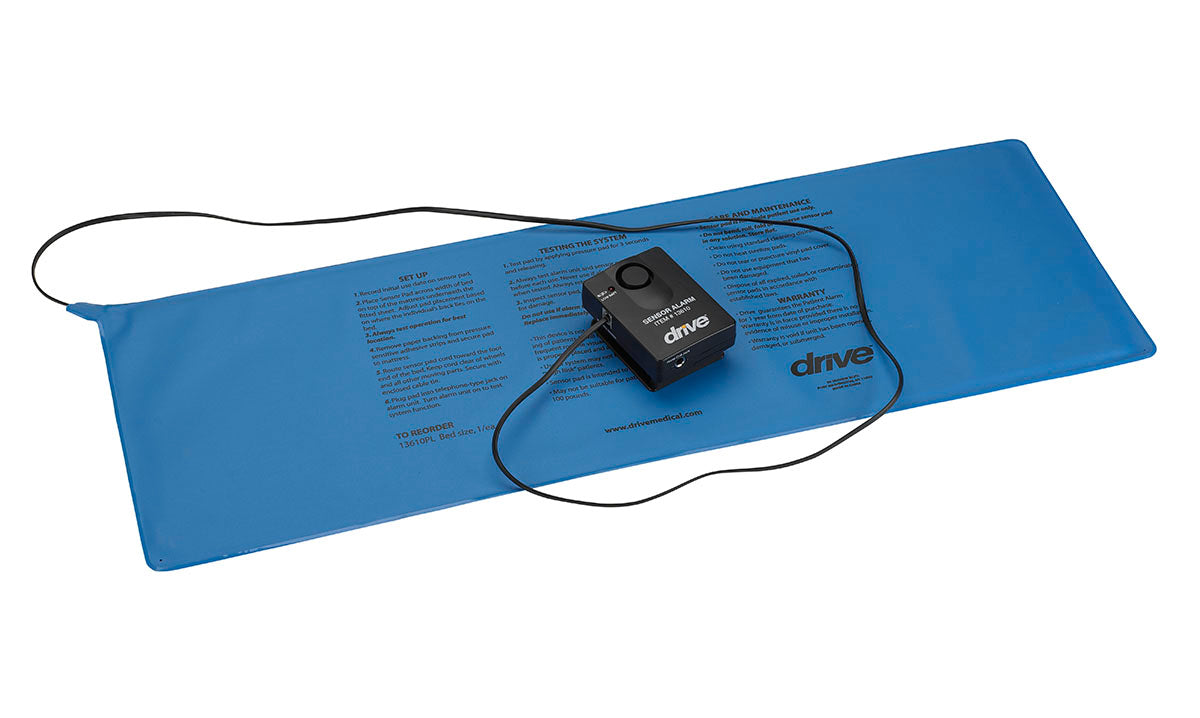 Drive, Pressure Sensitive Bed Chair Patient Alarm, 11" x 30" Bed Pad