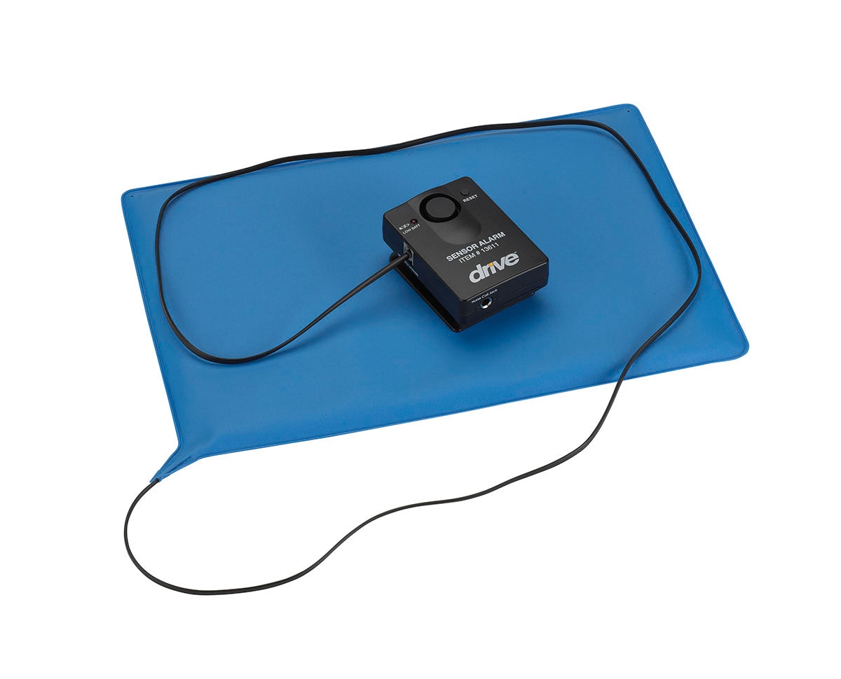 Drive, Pressure Sensitive Bed Chair Patient Alarm with Reset Button, 10" x 15" Chair Pad