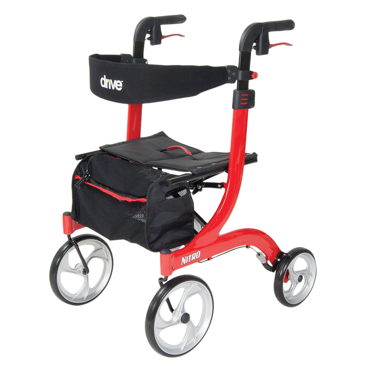 Drive, Nitro Euro Style Rollator Rolling Walker, Red