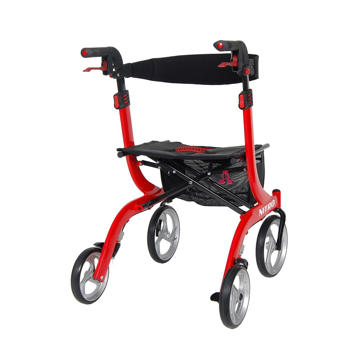 Drive, Nitro Euro Style Rollator Rolling Walker, Red