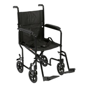 Drive, Lightweight Transport Wheelchair, 17" Seat, Black