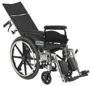 Drive, Viper Plus GT Full Reclining Wheelchair, Detachable Full Arms, 20" Seat
