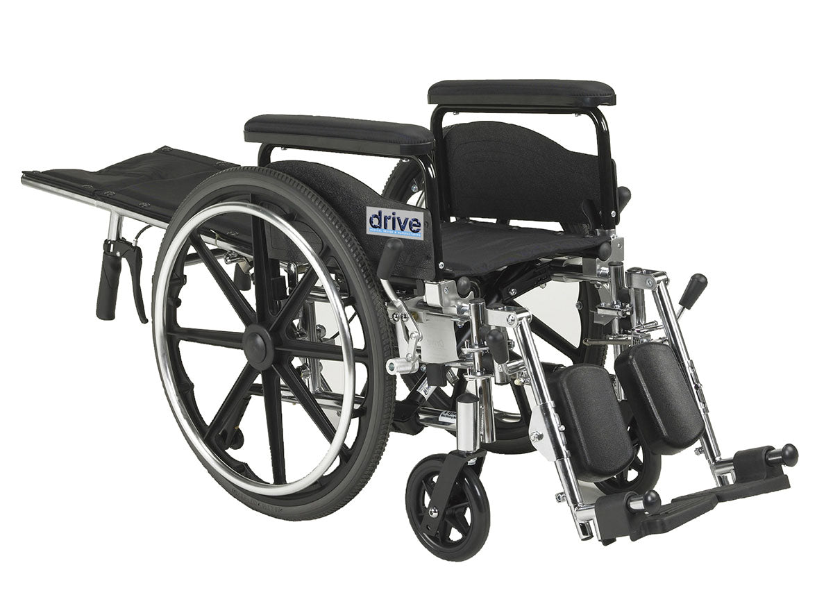 Drive, Viper Plus GT Full Reclining Wheelchair, Detachable Full Arms, 20" Seat