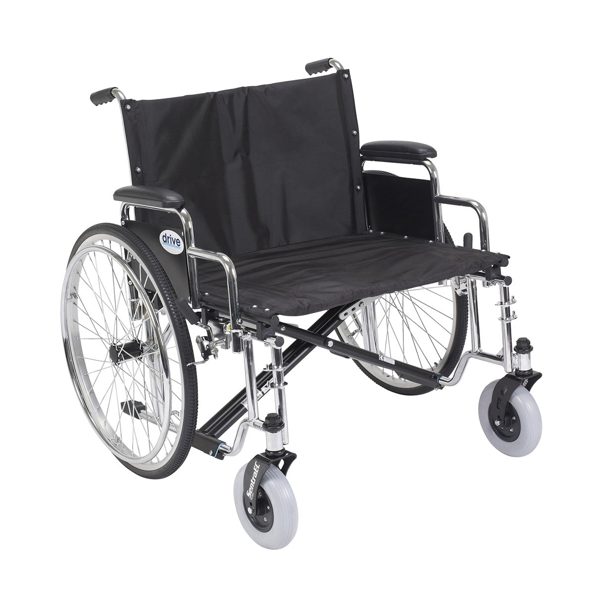 Drive, Sentra EC Heavy Duty Extra Wide Wheelchair, Detachable Desk Arms, 26" Seat