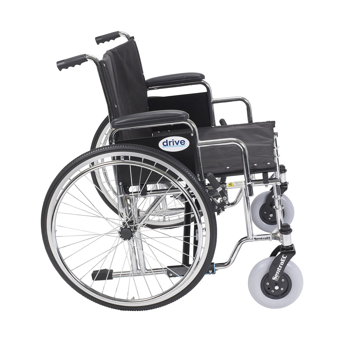 Drive, Sentra EC Heavy Duty Extra Wide Wheelchair, Detachable Desk Arms, 26" Seat
