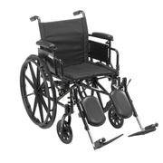 Drive, Cruiser X4 Lightweight Dual Axle Wheelchair with Adjustable Detachable Arms, Desk Arms, Elevating Leg Rests, 20" Seat