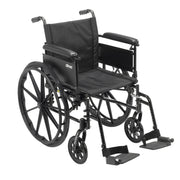 Drive, Cruiser X4 Lightweight Dual Axle Wheelchair with Adjustable Detachable Arms, Full Arms, Swing Away Footrests, 20" Seat