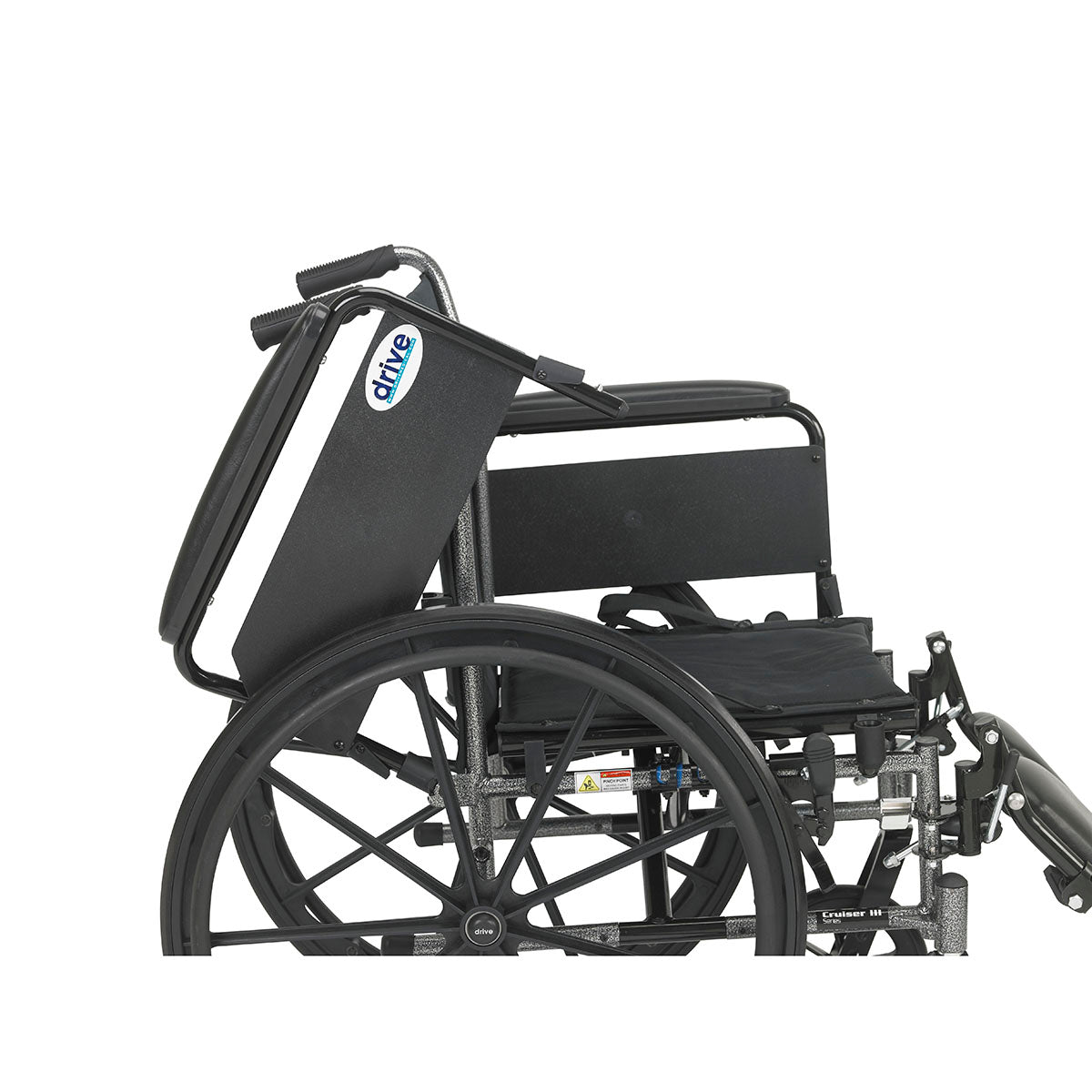 Drive, Cruiser III Light Weight Wheelchair with Flip Back Removable Arms, Full Arms, Elevating Leg Rests, 20" Seat