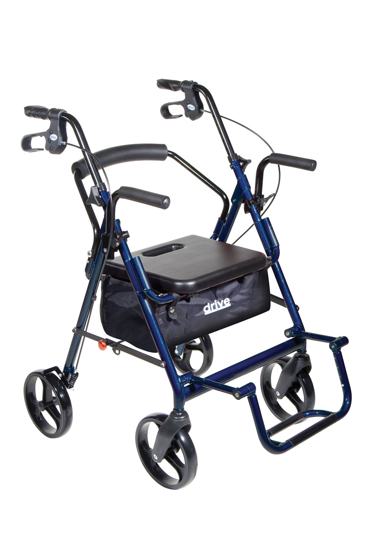 Drive, Duet Dual Function Transport Wheelchair Rollator Rolling Walker, Blue